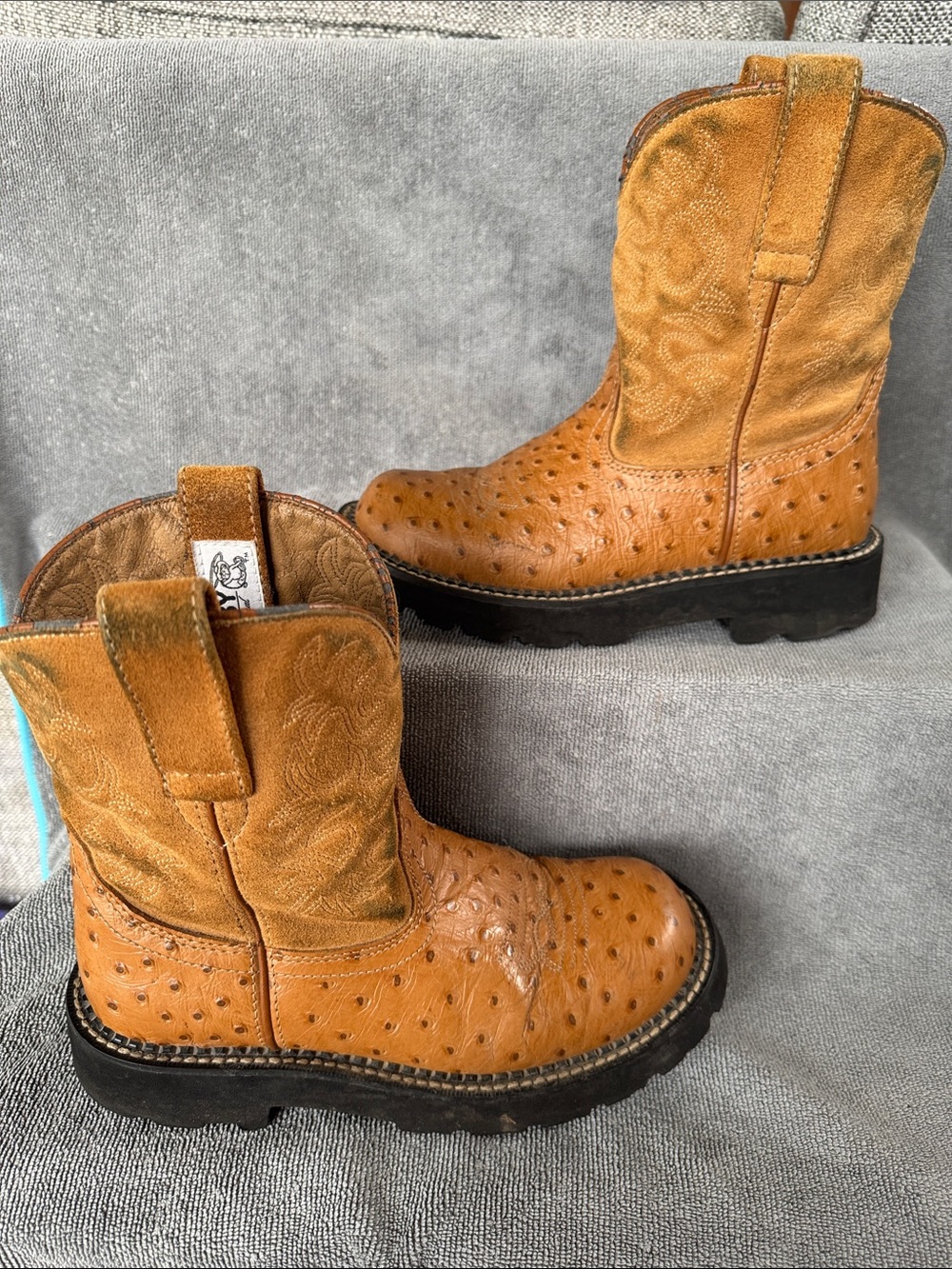 Women’s Fat Baby The Ariat Original Ostrich Print Size 6.5B - Picture 4 of 11